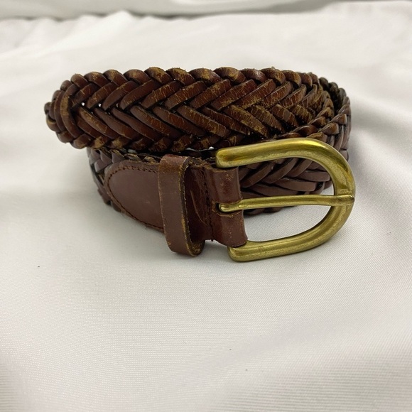 Accessories - Leather Belt with Brass Buckle